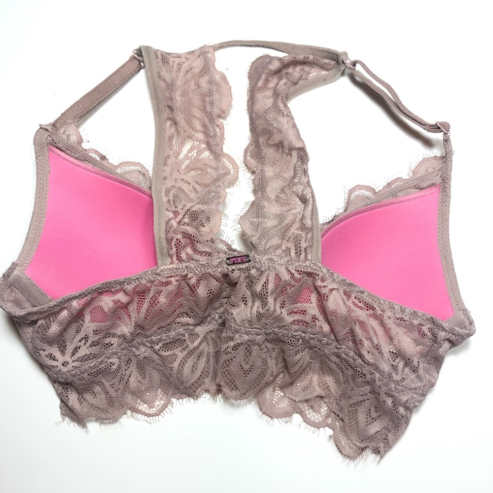PINK VICTORIA’S SECRET push up pink lace bralette - Picture 5 of 10